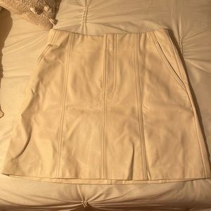 White leather Zara mini skirt
